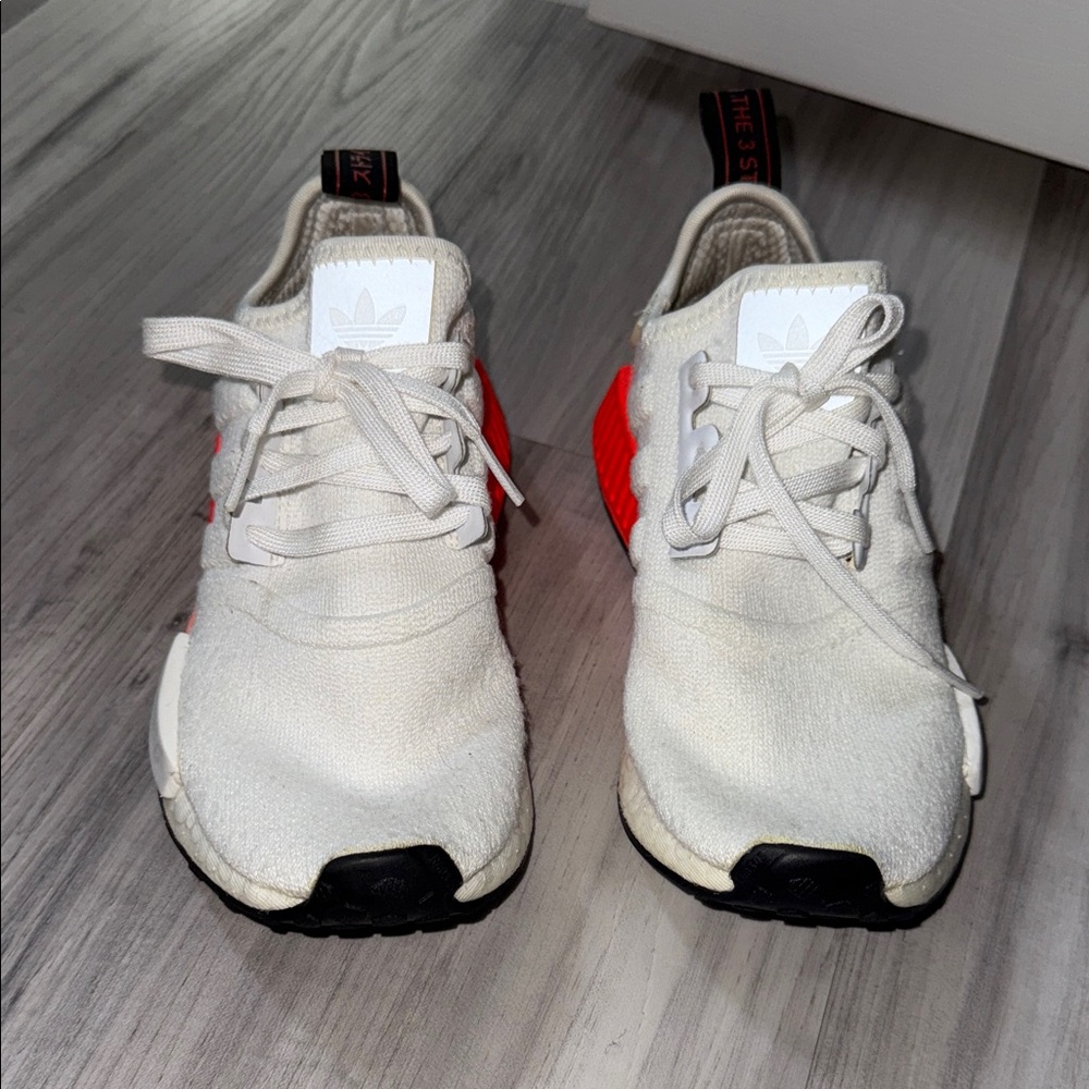 Adidas Kids Cream and Red Sneakers